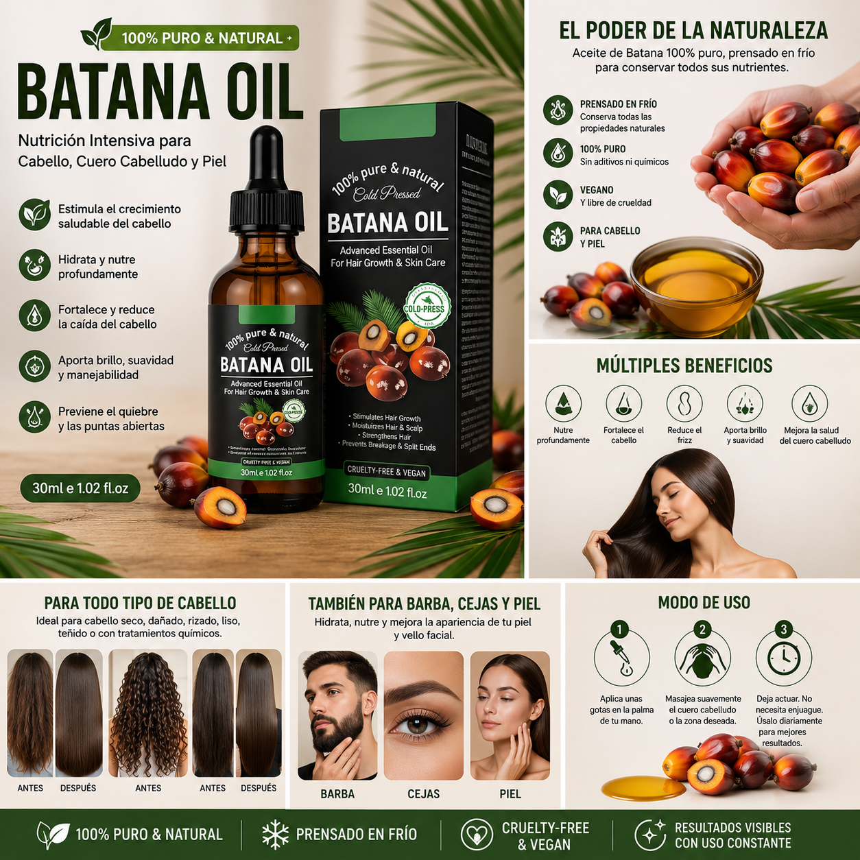 ACEITE DE BATANA - FORMULA MEJORADA 100% NATURAL