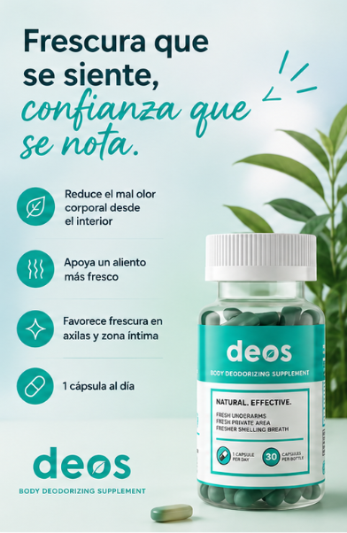 DEOS – Suplemento Natural para el Control del Olor Corporal