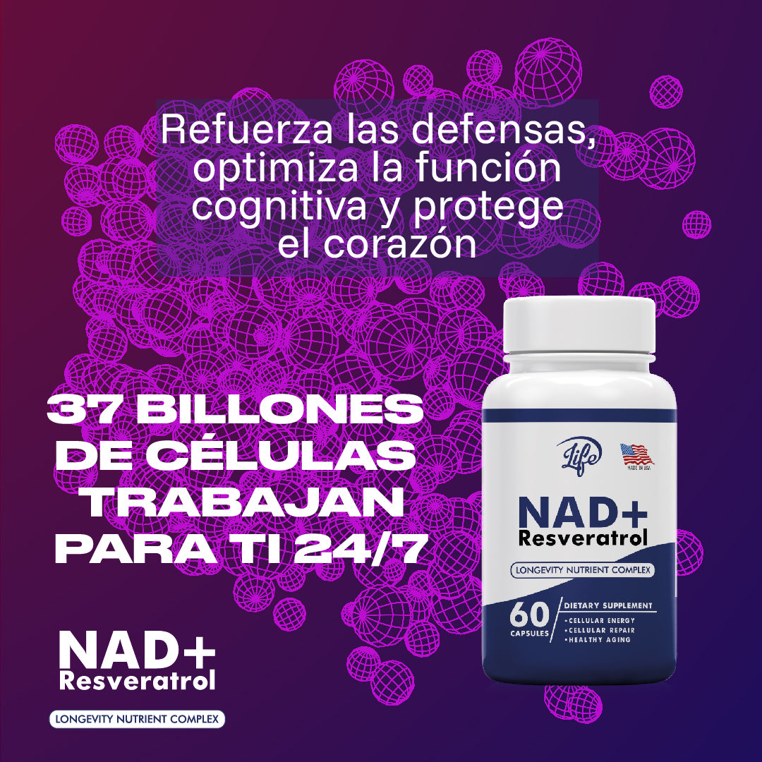 NAD+ Resveratrol – Energía y Envejecimiento Saludable